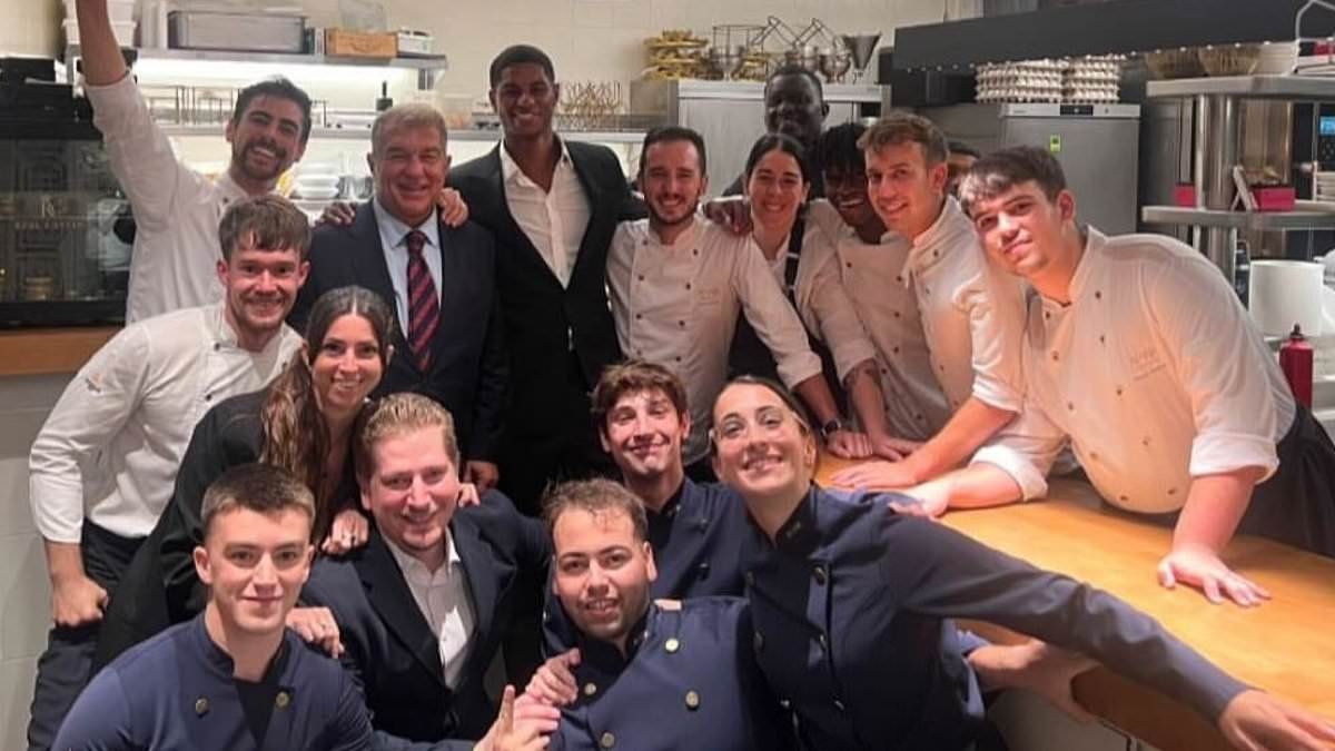 Inside Marcus Rashford's five-star welcome to Barcelona: Man United exile given VIP treatment at £156-per-head restaurant visited by Barack Obama and Steven Spielberg