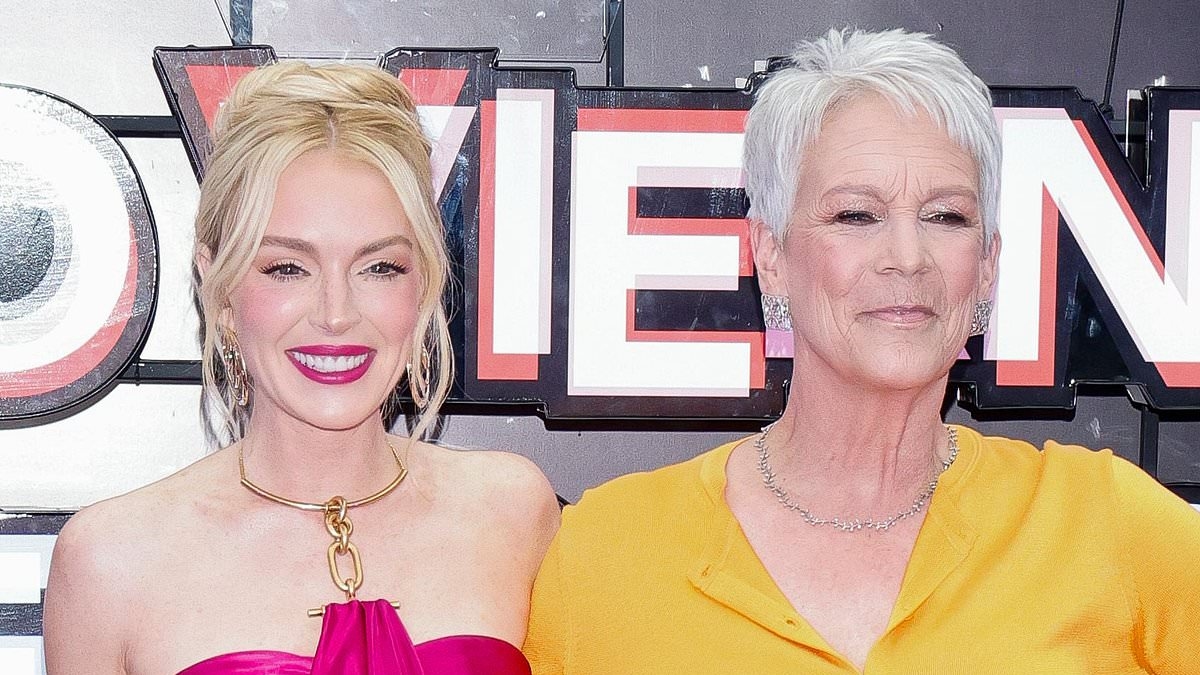 Lindsay Lohan commands attention in a figure-hugging pink gown as she joins co-star Jamie Lee Curtis at the world premiere of Freakier Friday in Mexico