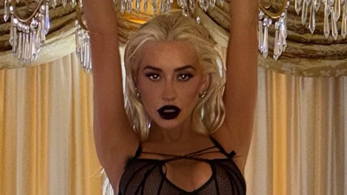 Christina Aguilera sets pulses racing as she shows off her sensational figure and flashes her bottom in sexy see-through lingerie