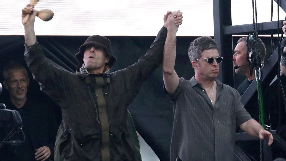 Liam and Noel Gallagher pay emotional tribute to Ozzy Osbourne at Oasis gig in Wembley as they dedicate Rock 'N' Roll Star to The Prince Of Darkness after his death