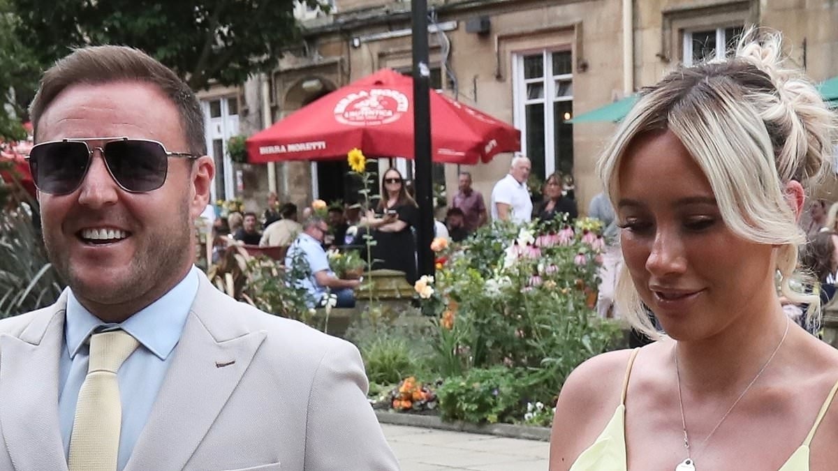 Coronation Street's Alan Halsall looks happier than ever as he flaunts blossoming romance with his glamorous new girlfriend at Jack P. Shepherd's wedding