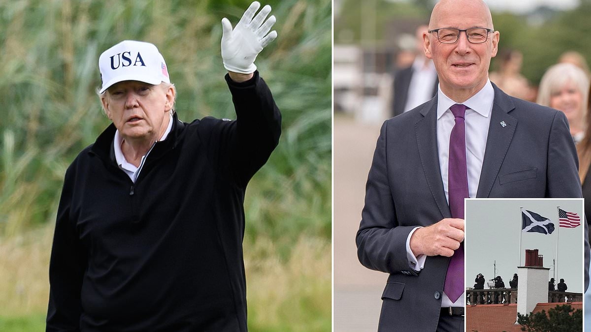 'Hypocrite' John Swinney hands £180k golf sweetener to Trump as storm rages over the First Minister 'whipping up' anti-Trump protests