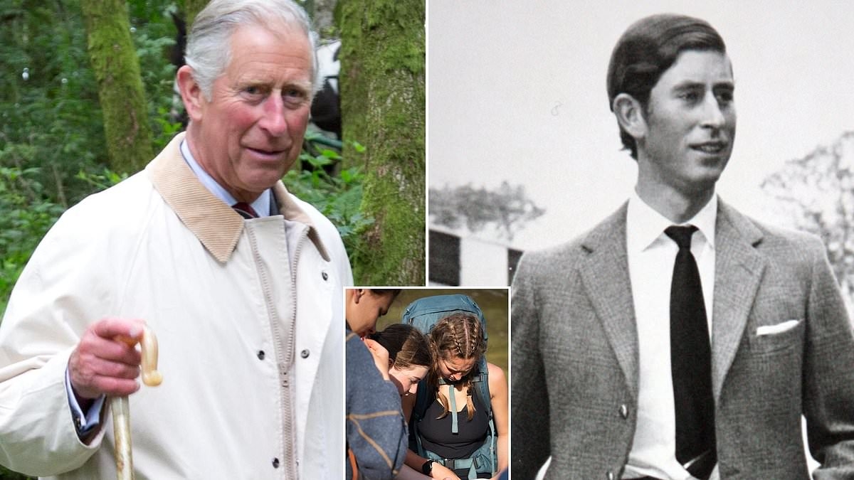 Retracing the footsteps of the boy who would become King - group of pupils walk route taken by teenage Charles