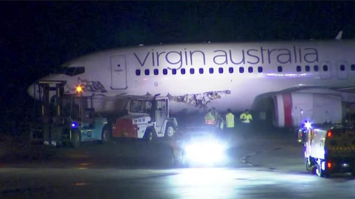 Virgin Aircraft collides with another vehicle at Melbourne Airport