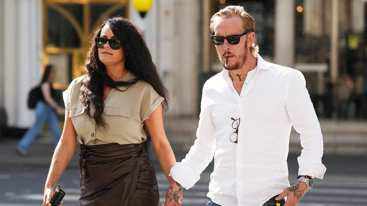 Laurence Fox arrives at court with his new wife to challenge £180k ruling after losing libel battle against two men he branded paedophiles