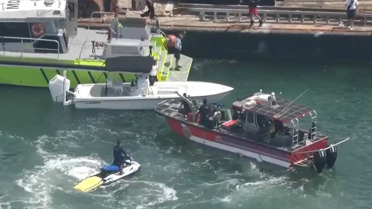 Two dead in Miami boat horror after barge collision hurled five children overboard