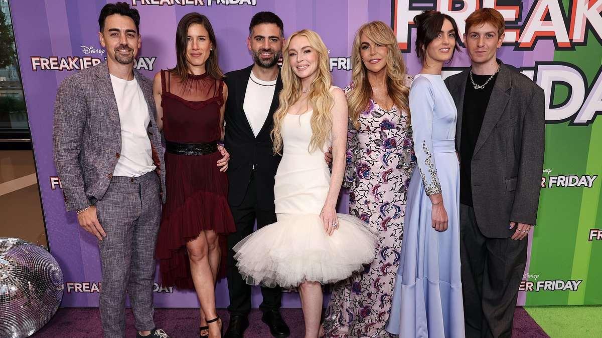 Lindsay Lohan and husband Bader Shammas join forces with mom Dina and siblings for Freakier Friday milestone