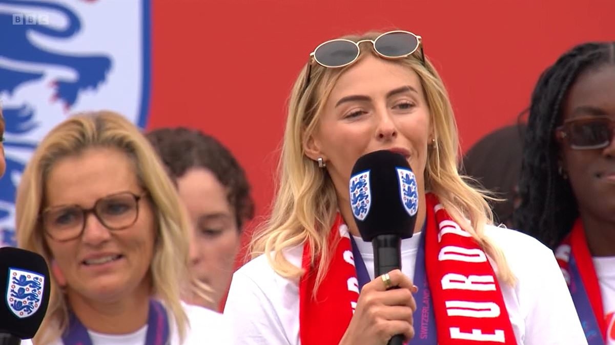 England hero Chloe Kelly swears live on television again during Lionesses' victory parade celebrations, forcing apology from broadcaster