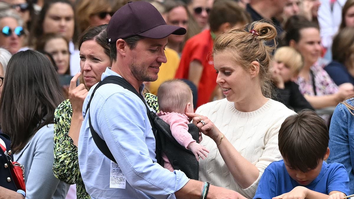 Princess Beatrice and Edoardo Mapelli Mozzi share rare glimpse of their blended family as they take Wolfie, Sienna and baby Athena to Lionesses' victory parade