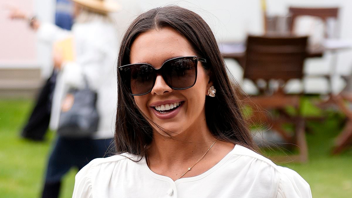 Gemma Owen stuns in an all-white ensemble as she enjoys a rare family outing with mum Louise and dad Michael at Goodwood Festival