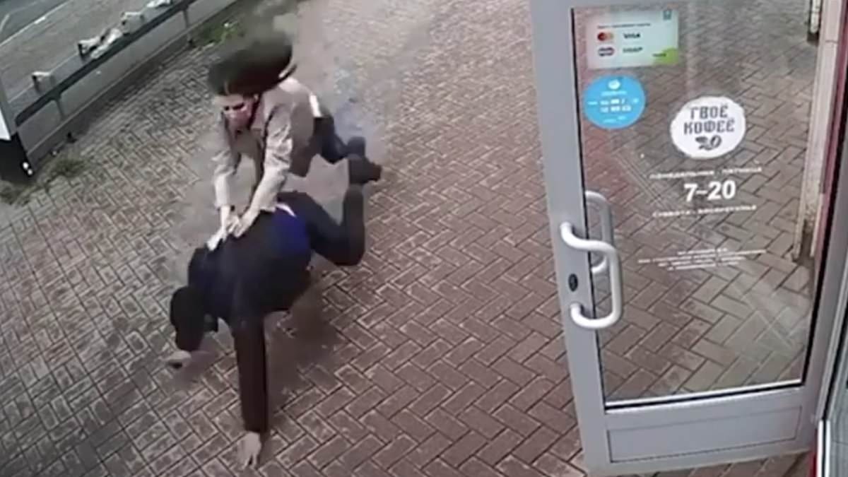 Instant karma as woman chases down iPhone thief and sends thug crashing to the ground… before cops make arrest