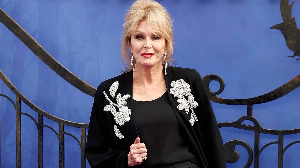 Joanna Lumley embraces gothic glamour as she steps out in an elegant all-black ensemble at the Wednesday series two premiere in London
