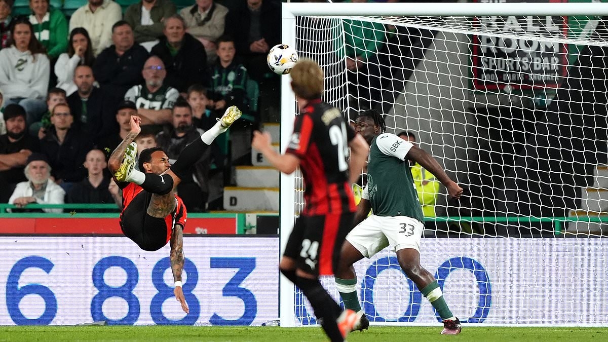HIBERNIAN 1 MIDTJYLLAND 2 (aet): Danes deny Hibs with spectacular overhead-kick winner in the 119th minute of Easter Road thriller