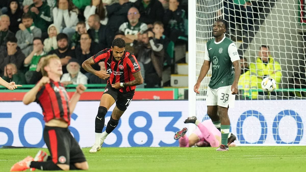 A KICK IN THE TEETH: Late overhead stunner knocks Hibs out of Europa League ... but David Gray expresses pride in his brave team