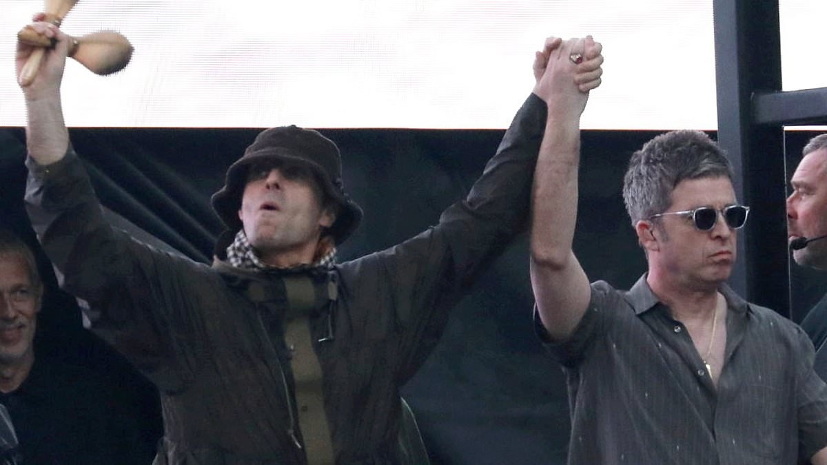 Liam Gallagher makes sweet onstage gesture to brother Noel during Oasis' Wembley gig after fears a bust-up could halt the live shows amid signs of growing tension