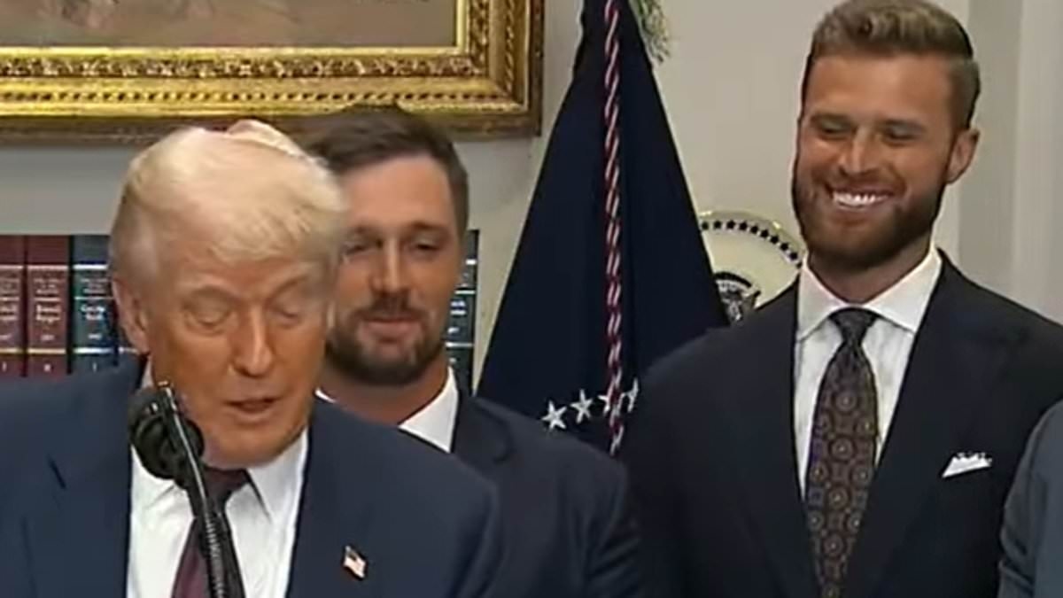 Donald Trump's bizarre comment to Harrison Butker goes viral as Kansas City Chiefs kicker visits White House