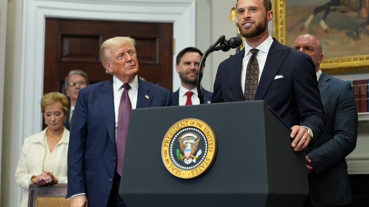 Trump's bizarre comment to Chiefs' Harrison Butker goes viral
