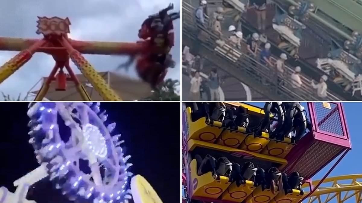 When rides go wrong: From crashes to being left stranded in the air, a terrifying look at when theme park rides fail