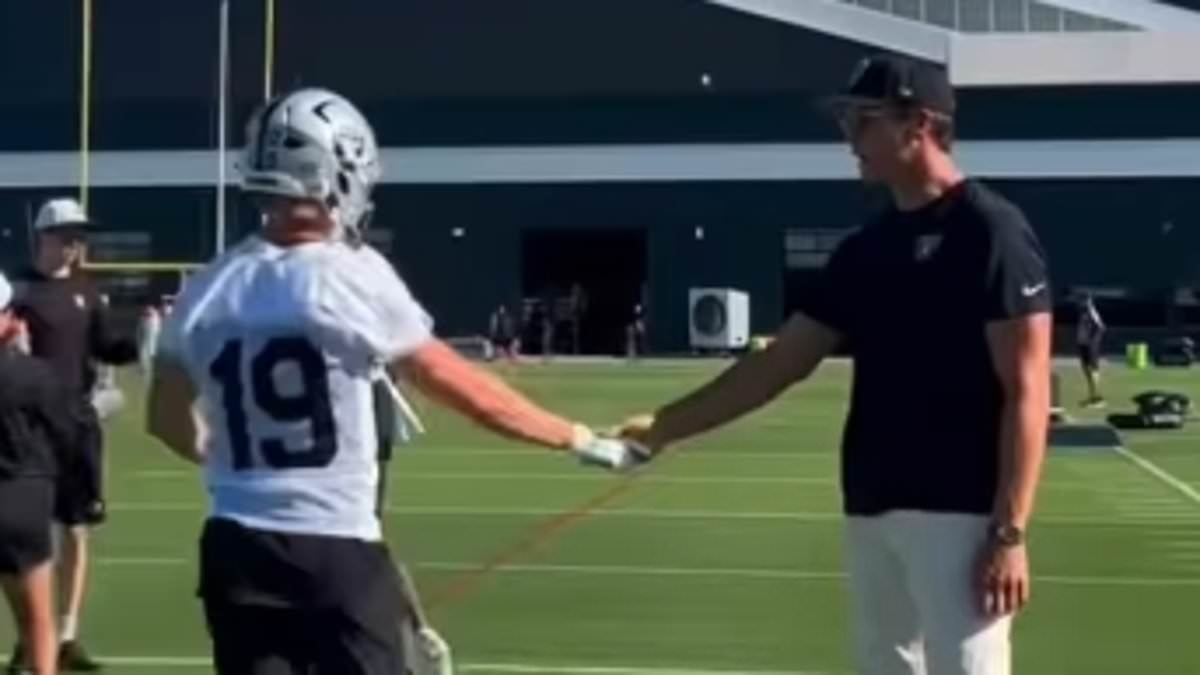 Tom Brady seen for the first time at Raiders practice after becoming minority owner in NFL team