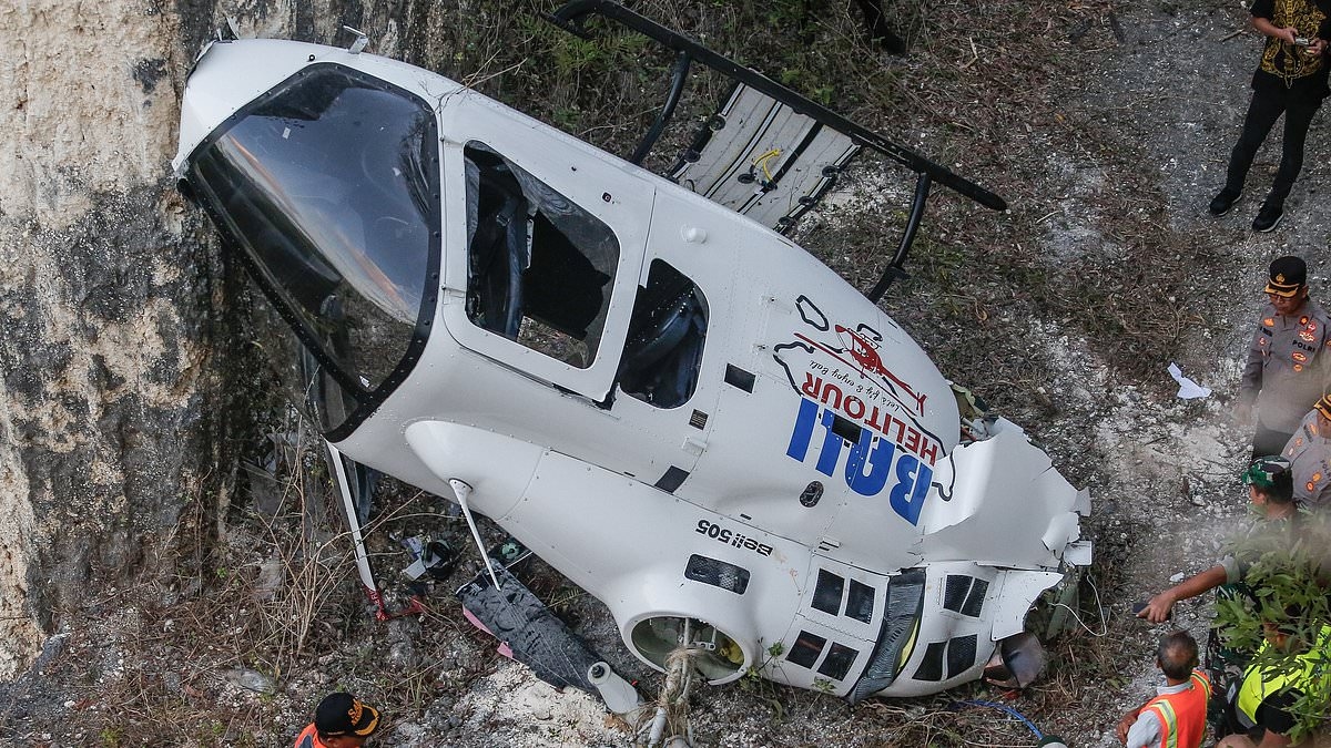 New footage from Bali helicopter shows moment Aussie parents crashed after plunging 300metres
