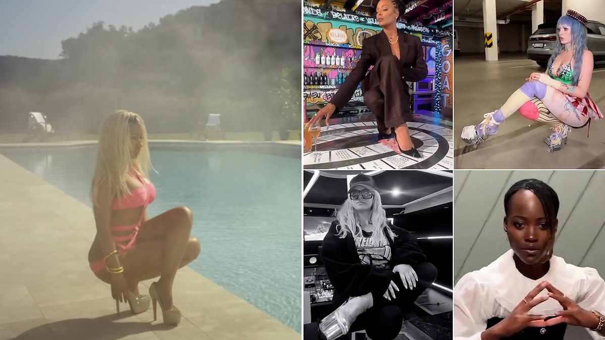 'Precarious' TikTok trend takes celebrities by storm as they attempt to recreate Nicki Minaj's gravity-defying stunt