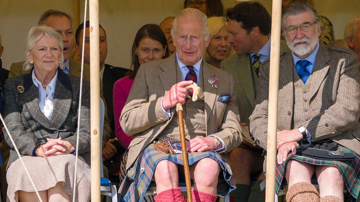 King Charles shows a bit of leg as he dons traditional Scottish attire to attend Highland Games