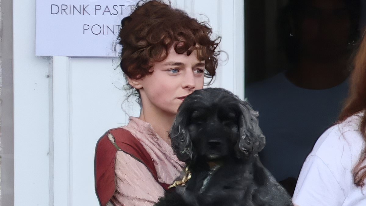 Emma Corrin is seen for the first time as Elizabeth Bennet on the set of Netflix's Pride and Prejudice