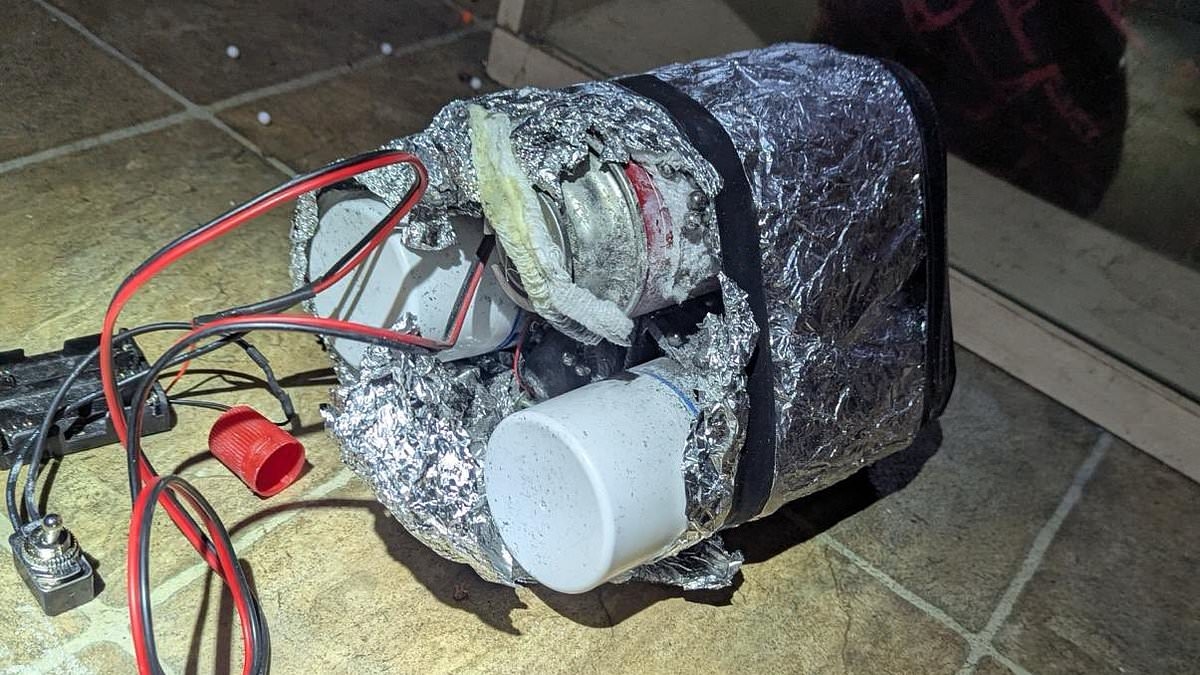 Scary photos show bomb wrapped in cellophane found in Cali man's bedroom as his messages to ISIS revealed