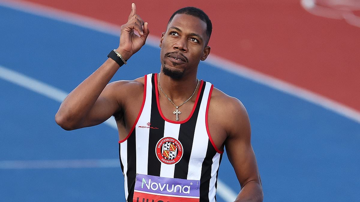 Zharnel Hughes dedicates 100m win in UK Athletics Championships to his aunt on the day of her funeral in emotional speech