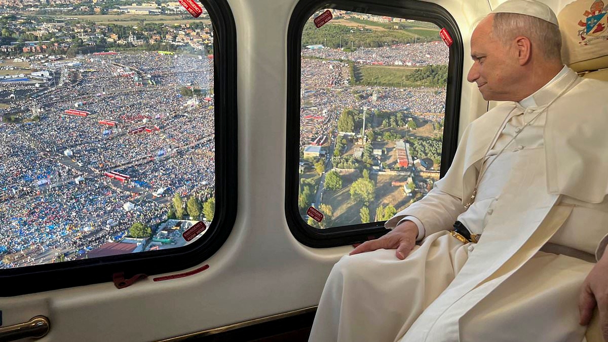 Pope makes rock-star entrance by helicopter for open-air prayer vigil with a million screaming pilgrims in Rome
