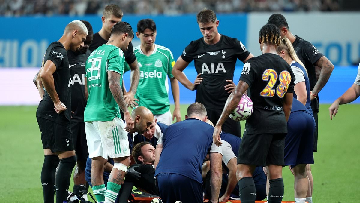 James Maddison suffers NIGHTMARE knee injury blow for Tottenham as distraught star is taken off on stretcher having just returned to fitness