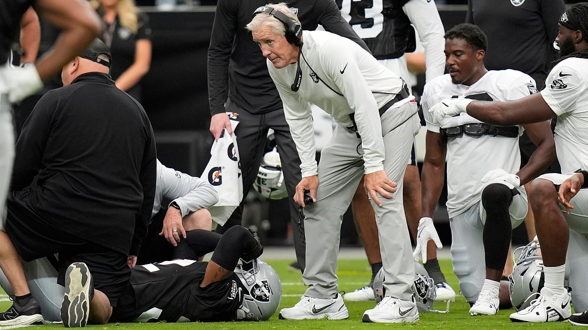 Las Vegas Raiders safety Lonnie Johnson Jr breaks his leg after brutal collision with Maxx Crosby in practice