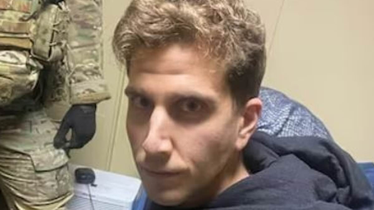 The moment he knew he'd been caught: Bryan Kohberger's stone-faced glare at arresting officer at his parents home