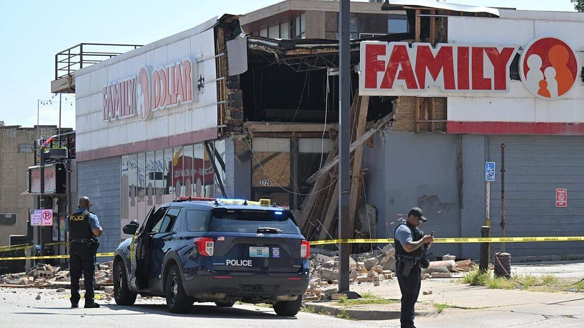 Shock images capture aftermath after roof collapses on unsuspecting dollar store shoppers - leaving one dead and multiple injured