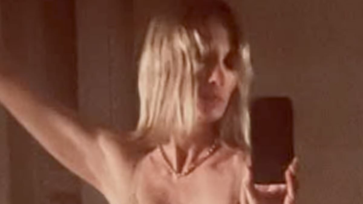 January Jones, 47, leaves little to the imagination as she shows off her jaw-dropping figure in nude underwear
