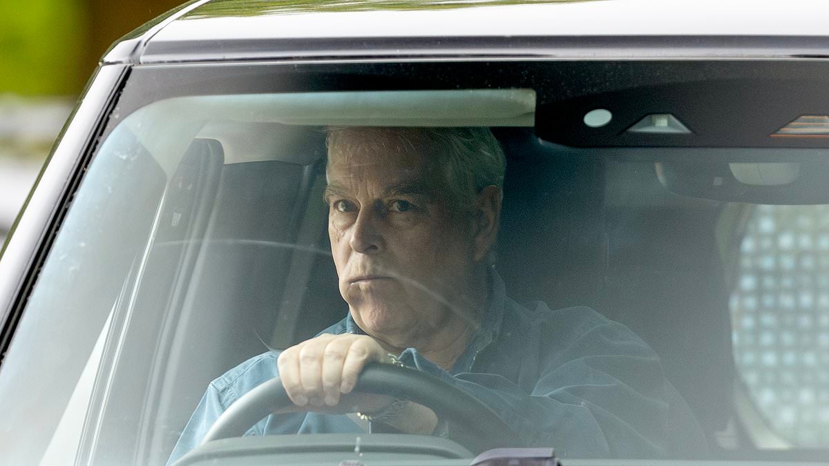 Prince Andrew looks 'wary and threatened' while Fergie appears in 'sadness or deep pain' in first pictures after release of savage new biography on the disgraced Duke