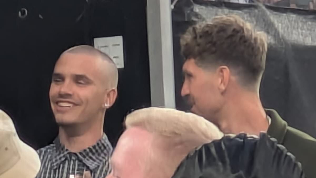 Romeo Beckham joins Manchester City's John Stones as they enjoy Oasis reunion show in Wembley's VIP area