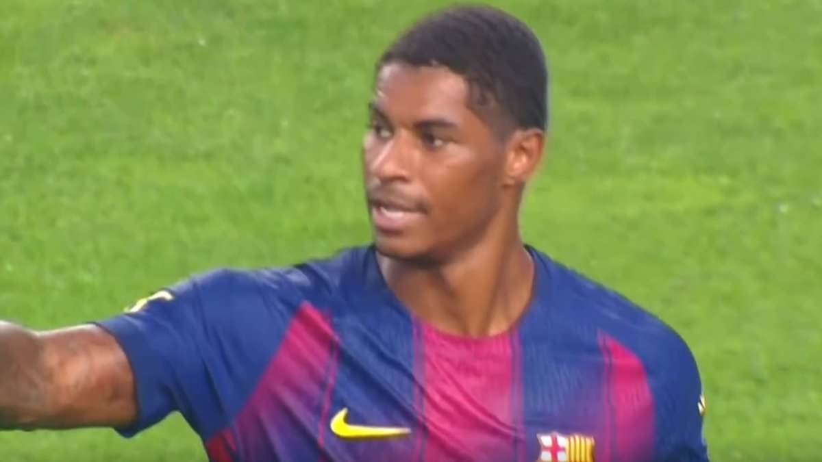 Marcus Rashford scores his first goal for Barcelona with cool finish as Spanish side thrash Daegu 5-0