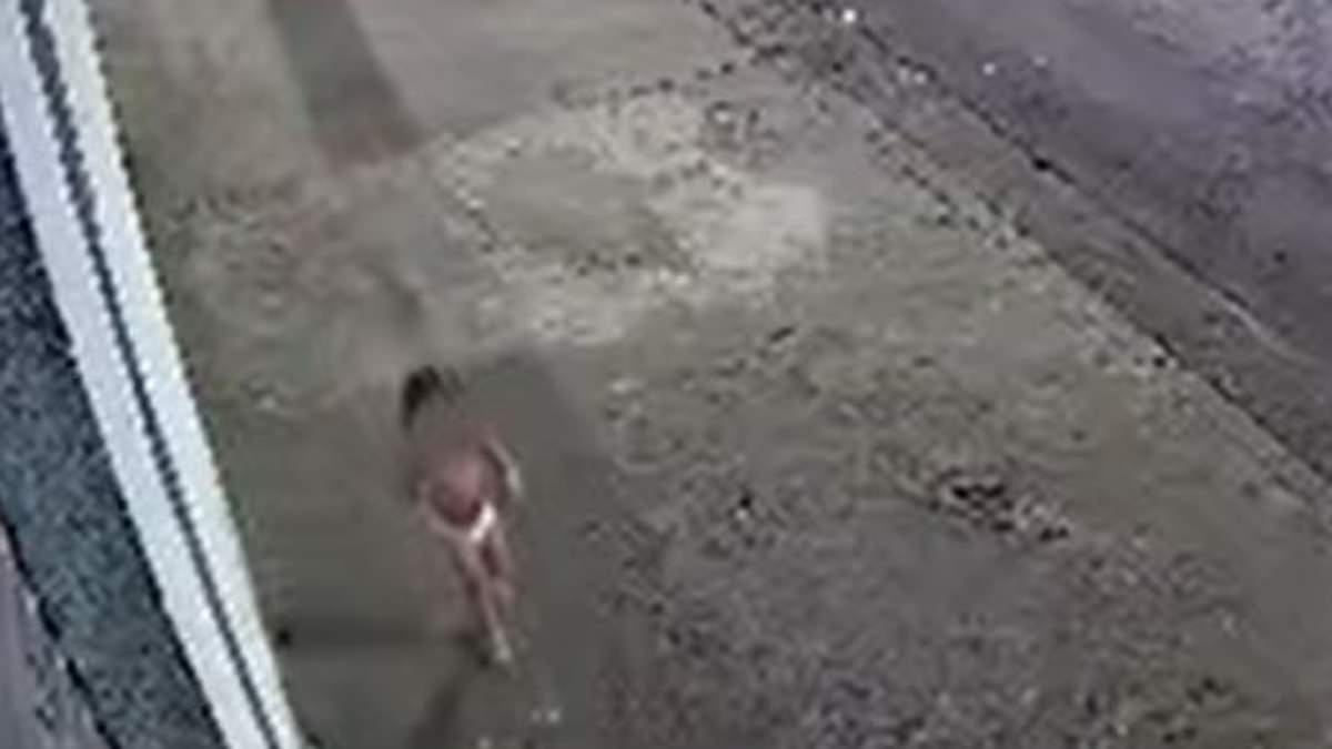 Confused toddler wanders city streets in diaper after mother abandoned her at home to go and party
