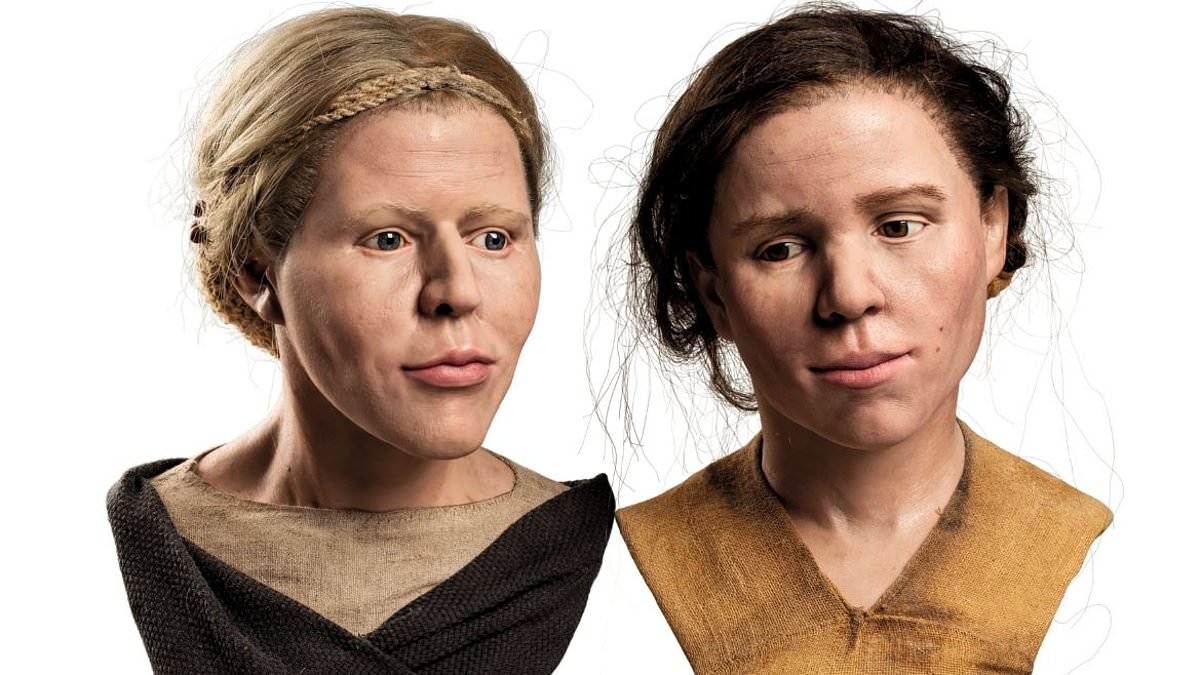 Hyperrealistic reconstructions reveal the faces of the Stone Age sisters who may have been victims of human sacrifice 6,000 years ago