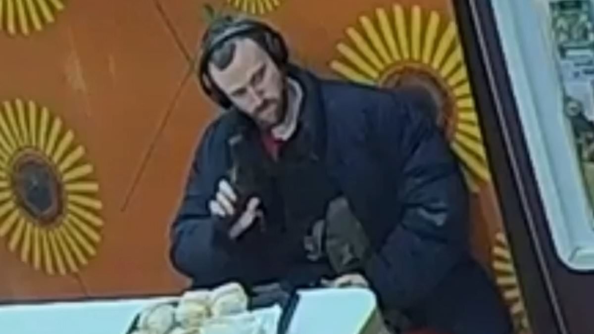 Moment man brandishes gun in McDonald's before aiming it at police officer as he is jailed for four years