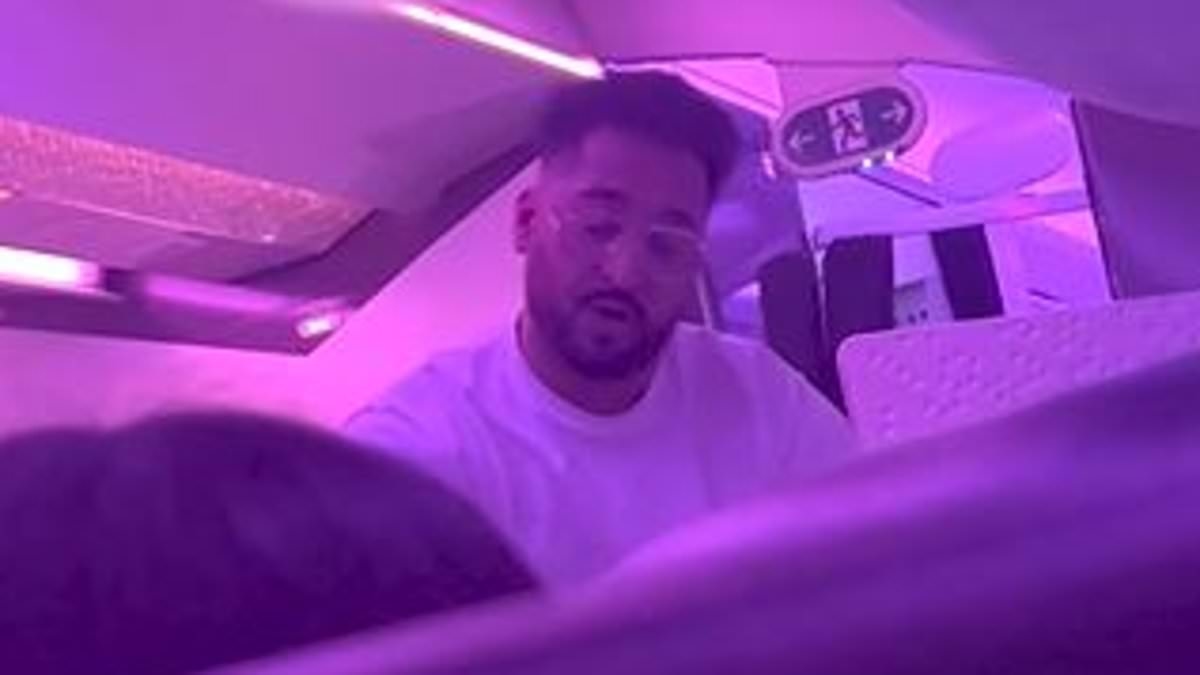 Moment Virgin Atlantic passenger threatens to 'gang rape and set alight' stewardess in vile tirade in front of his wife and three children