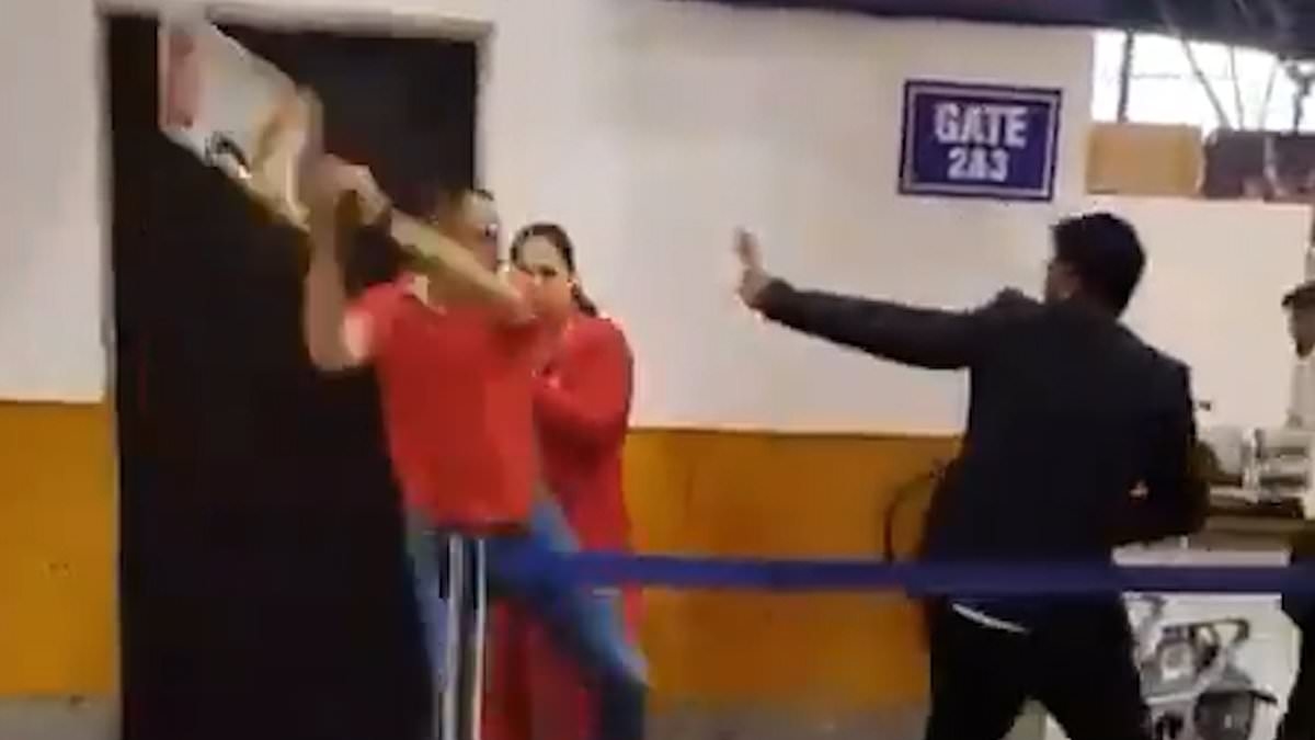 Angry passenger leaves airport worker with a 'fractured spine' after brutal assault