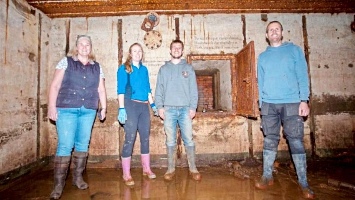 Couple discover World War Two Nazi bunker with eerie phrase etched on the wall underneath their home