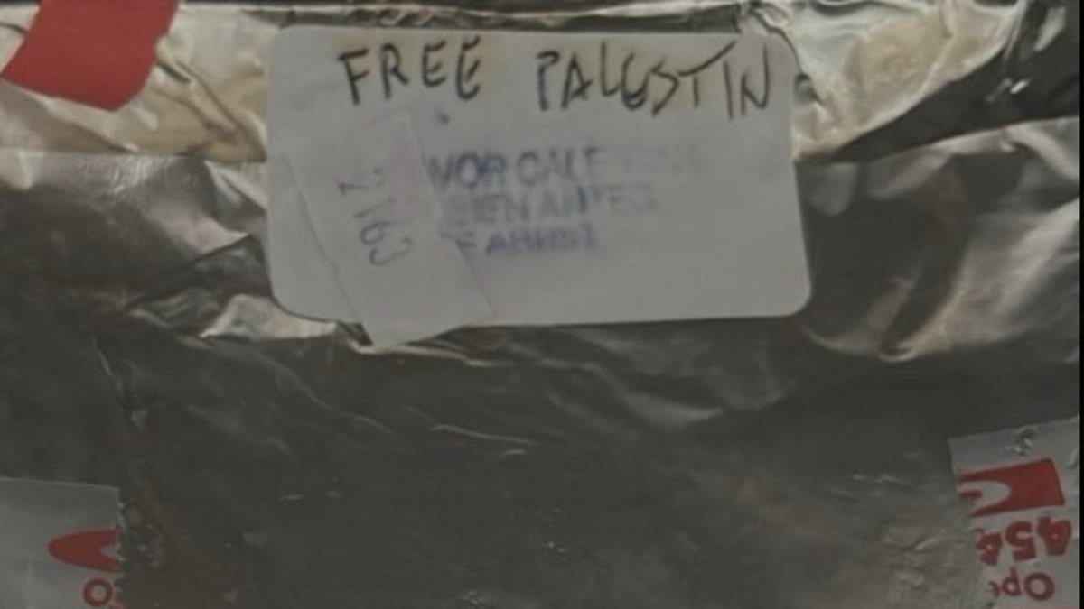 Jewish passengers are served kosher meal with 'Free Palestine' written on them during flight to Spain