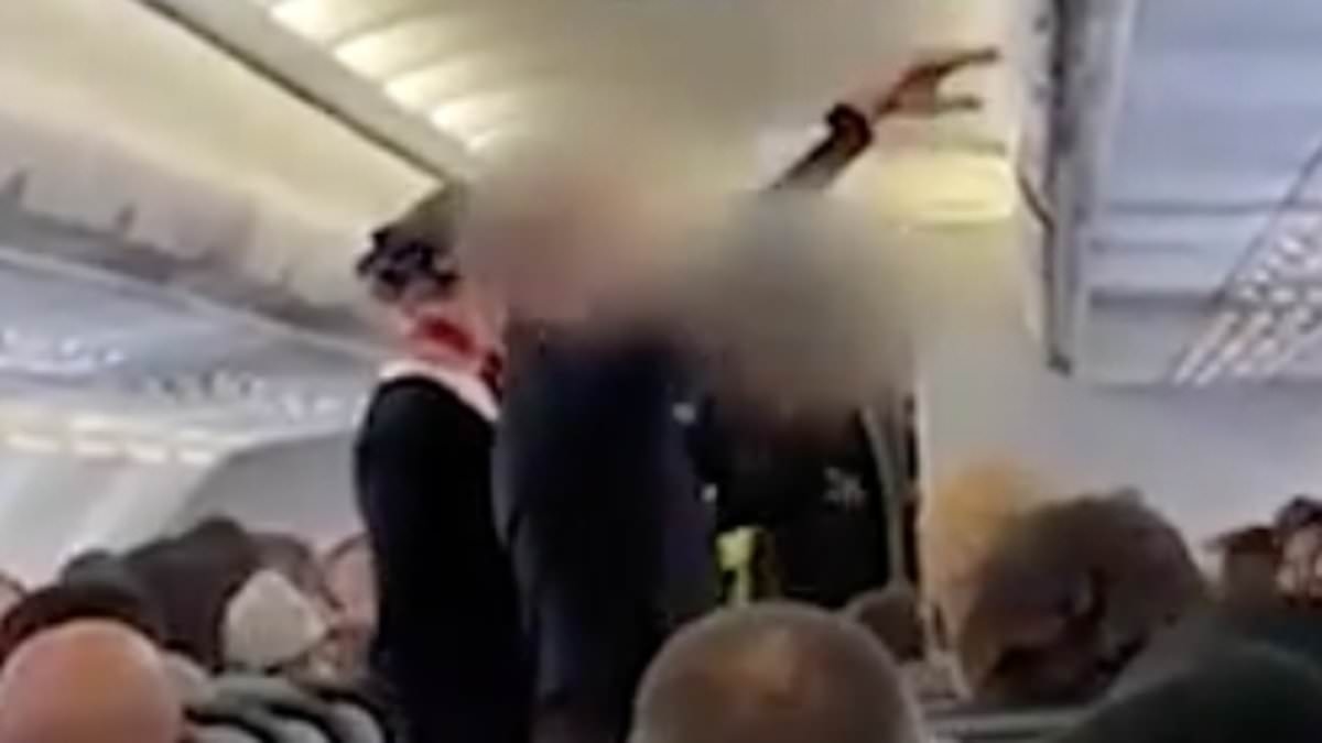Moment drunken yobs spark emergency at 30,000 feet by refusing to stop vaping - forcing plane to turn back an hour into flight