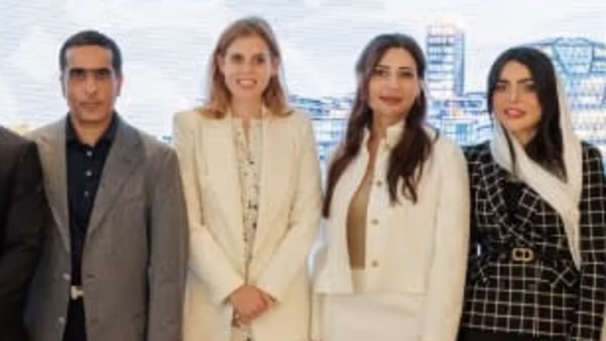 Princess Beatrice beams in promo for UAE bank's new London branch on same day explosive claims about Prince Andrew's business dealings released