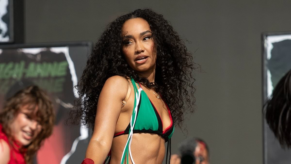 Leigh-Anne Pinnock sizzles in racy bikini top and hot pants as she storms the stage at Boardmasters Festival