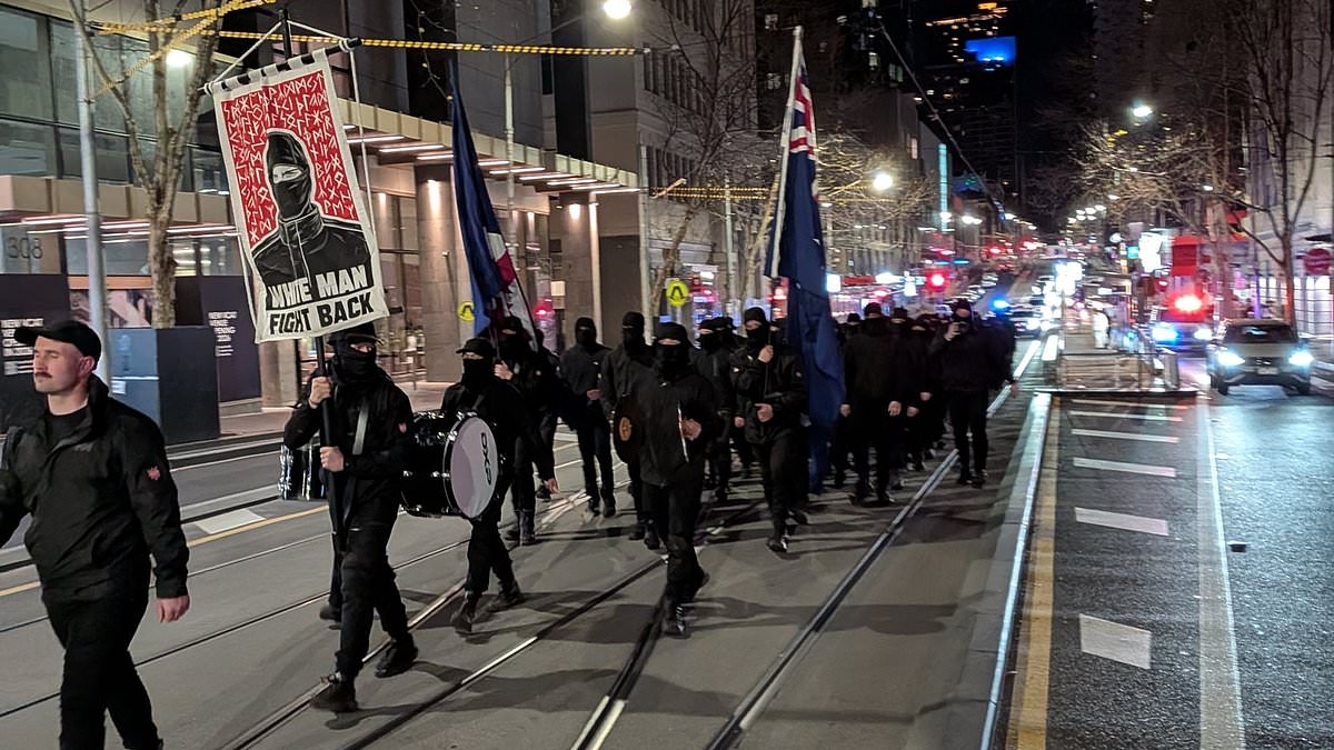 Shocking scenes as neo-Nazis flood Melbourne's CBD