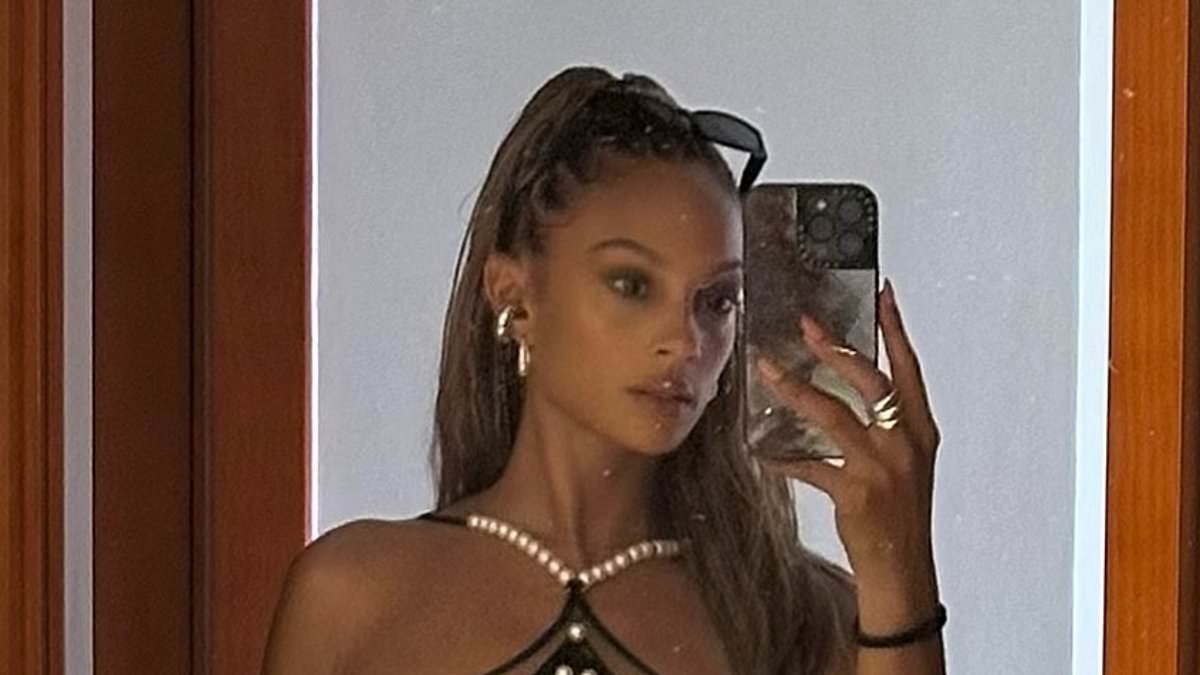 Alesha Dixon flaunts her toned figure in a racy pearl bra and hot pants as she teases exciting announcement after career change